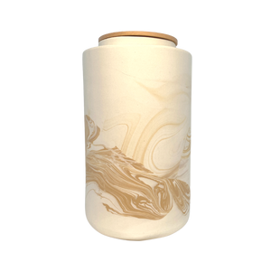 Extra Large Urn - 2L - Golden Tan & White