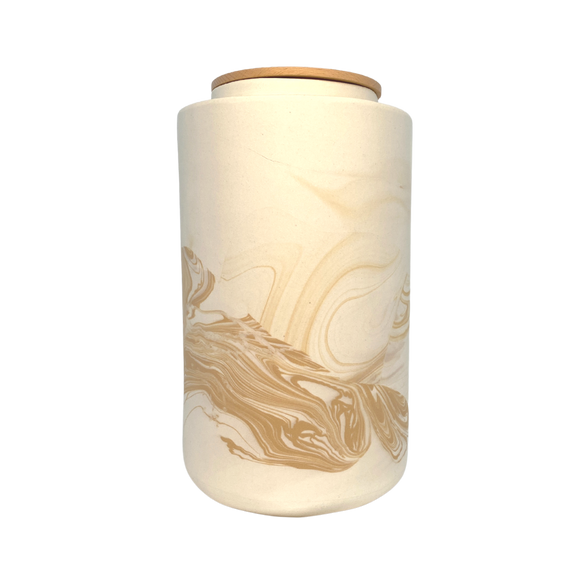 Extra Large Urn - 2L - Golden Tan & White