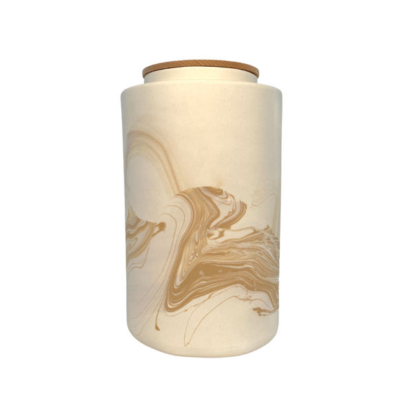 Extra Large Urn - 2L - Golden Tan & White