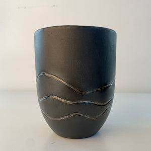 Mug - Black with metallic landscape lines